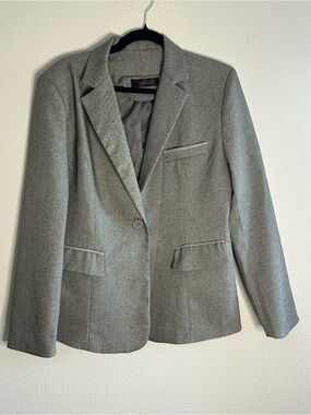 Yunclos Women's Gray Tailored Single-Button Blazer